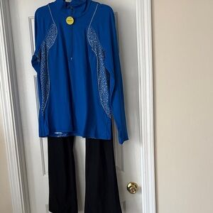 Xersion Blue and Black Activewear Set